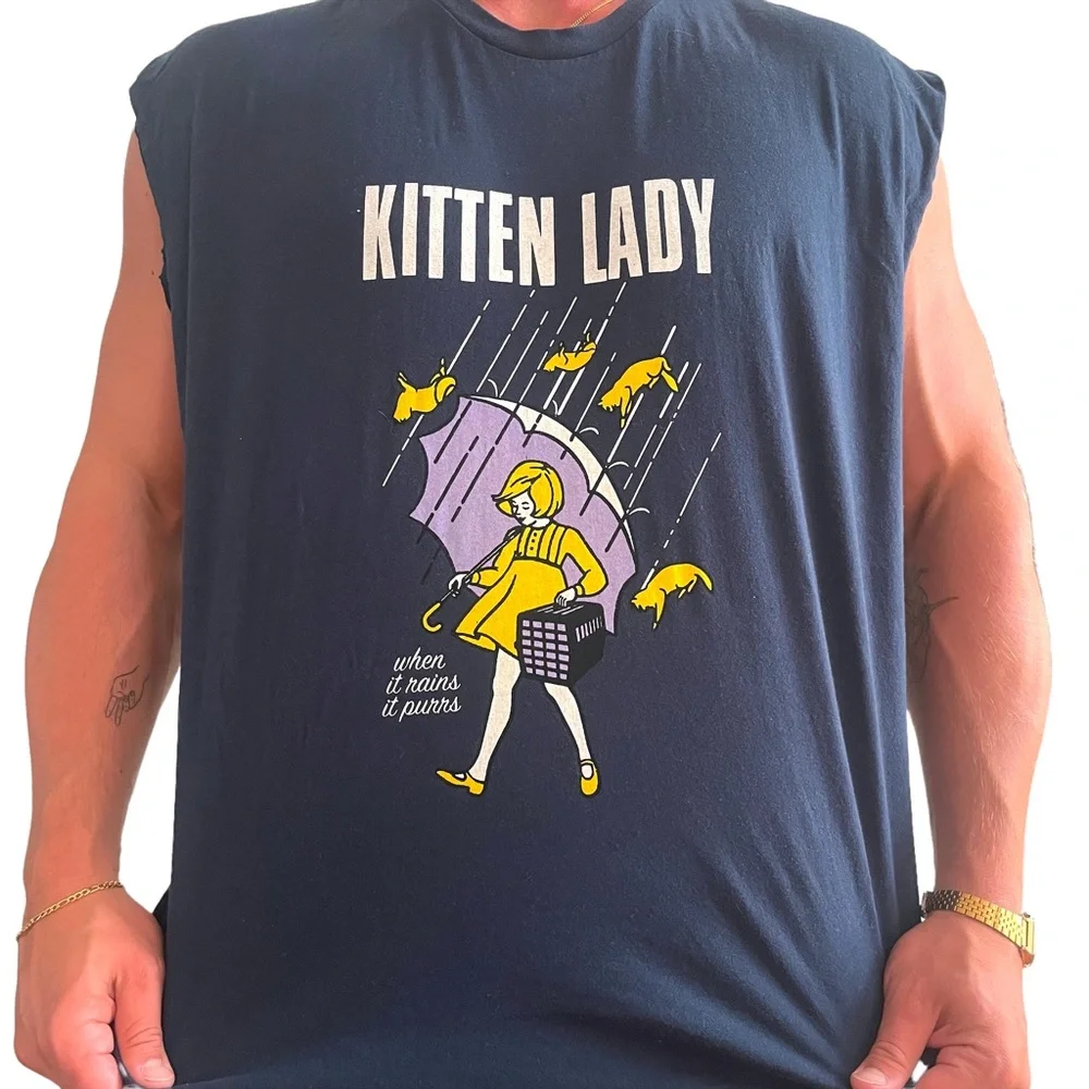 Kitten Lady Cut Off Morton’s kosher salt Shirt - Picture 4 of 5